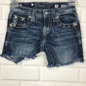 Miss Me Youth Girls Cutoff Jean Shorts Size 7